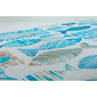 Hooked Seaside Blue Rectangular Outdoor Throw Pillow Set