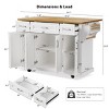 54'' Wood Kitchen Island with Drop Leaf,Kitchen Island with Storage for Kitchen Dining Room,Rolling Kitchen Island with Drawers,Doors-Coolbibila - 4 of 4
