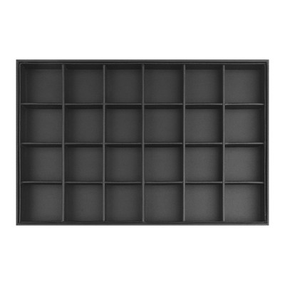 Unique Bargains PU Leather Jewelry Organizer Trays with Removable Dividers for Drawers