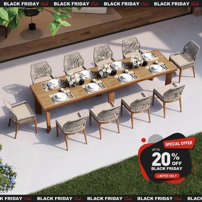 PURPLE LEAF Dining Set Patio Metal Table and Wicker Rattan Chairs for Outside Porch Garden Kitchen Modern Outdoor Furniture Sets