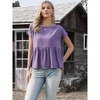 INSPIRE CHIC Women's Short Sleeve Casual Round Neck Ruffle Hem Flowy Spring Summer Blouses - 4 of 4