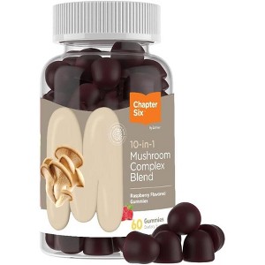 Zahler 10-in-1 Mushroom Gummies, Raspberry Flavored with Lions Mane, Reishi, Cordyceps, White Button, Plus 6 Adaptogenic Mushrooms - 60 Count - 1 of 4