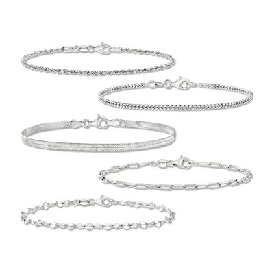 Ross-Simons Italian Sterling Silver Jewelry Set: 5 Chain Bracelets