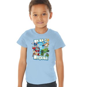 Transformers Roll To The Rescue Kids T Shirt For Toddlers, Light Blue - 1 of 4