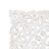 Wood Floral Handmade Intricately Carved Wall Decor with Mandala Design Gray  - Olivia & May - 4 of 4