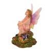 Craftoutlet.Com 3.25 In Coral Sitting Fairy Wings Myth Mushroom Fairy Figurines - 2 of 3