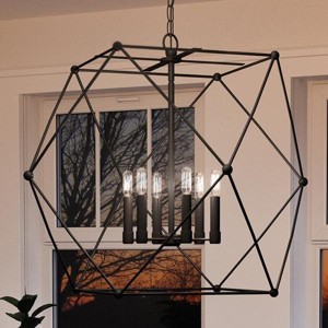 Urban Ambiance Luxury Contemporary Chandelier,  26"H x 28"W,  Midnight Black Finish, UHP2702 - 1 of 4