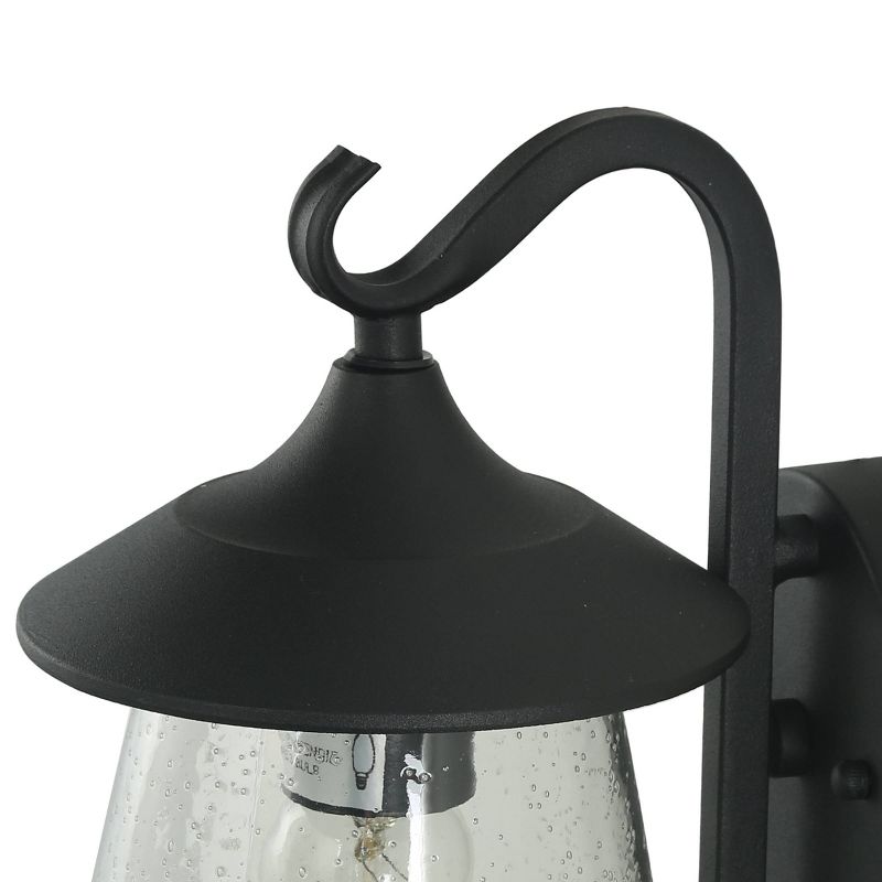 9.8&#34; Metal/Glass Outdoor Lamp Black - LNC, 5 of 14