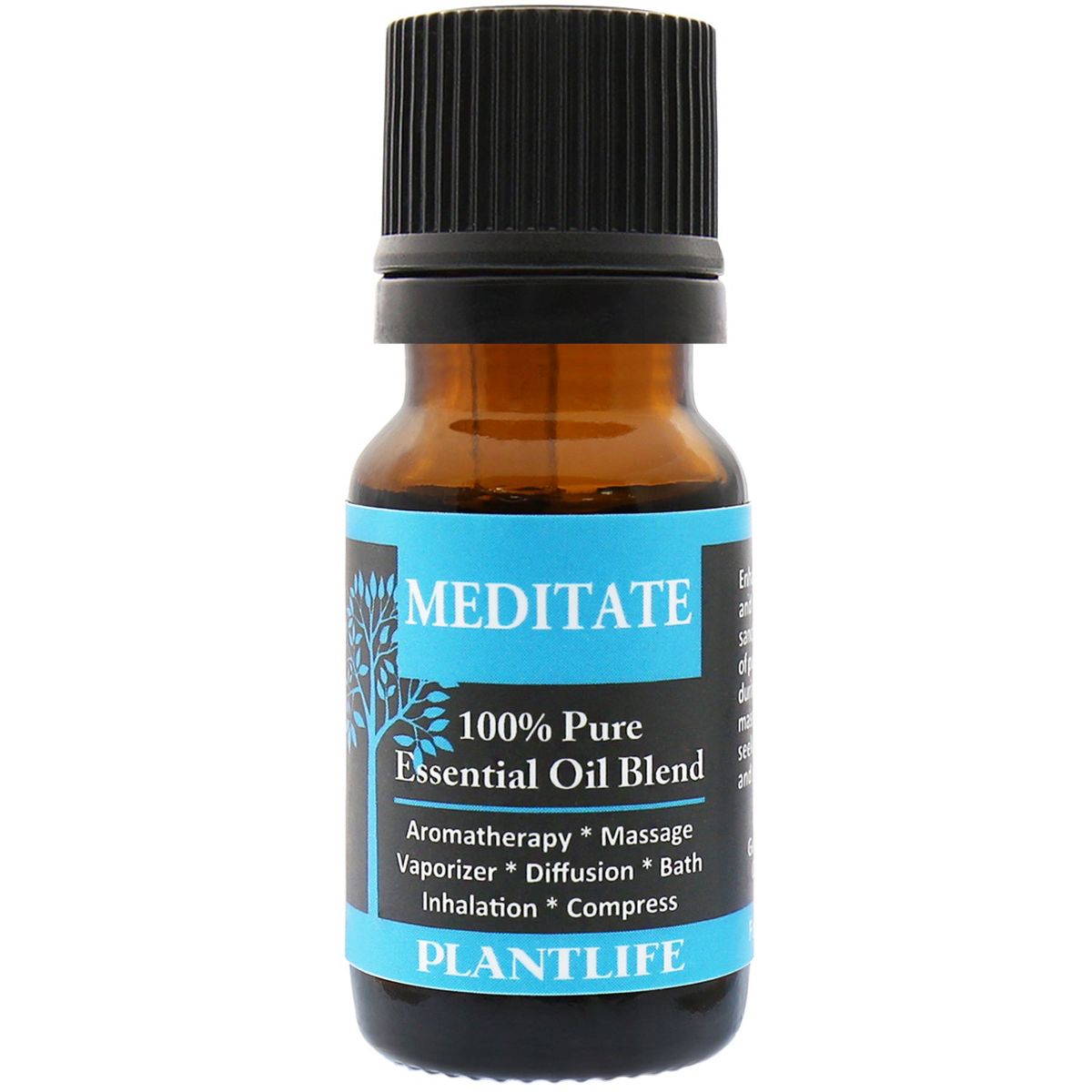 Plantlife Meditate Essential Oil Blend – 100% Pure, Therapeutic Grade – No Additives or Fillers – Made in California – 10ml
