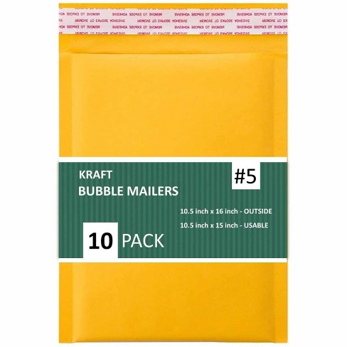 Link #5 10.5x16  Kraft Paper Bubble Mailers Padded Self Seal Shipping Envelopes Pack of 10/25/50/100 - image 1 of 4