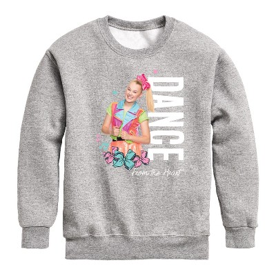 JoJo Siwa Dance From the Heart Graphic Long Sleeve Fleece Sweatshirt - Athletic Heather - 5T