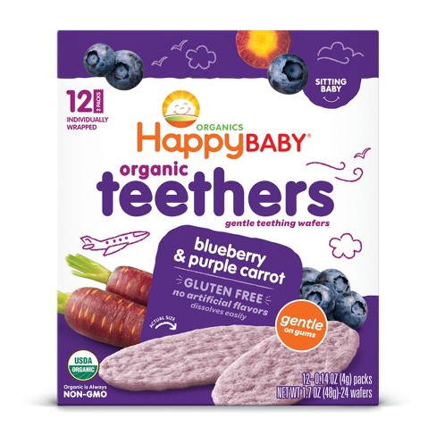 HappyBaby Blueberry & Purple Carrot Organic Teethers - 12ct/0.14oz Each - image 1 of 4