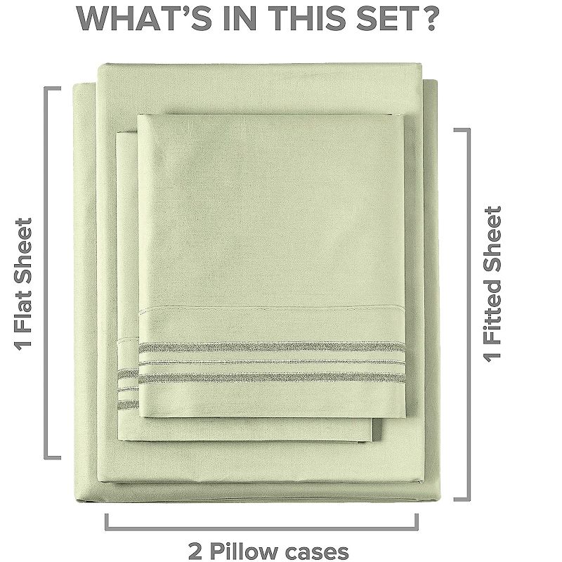 4 Piece Extra Deep Pocket Microfiber Sheet Set - CGK Linens, 3 of 9