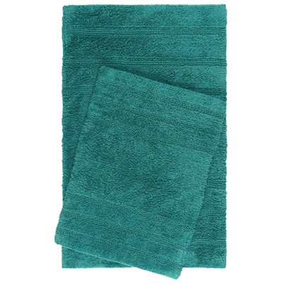 teal bath mat set