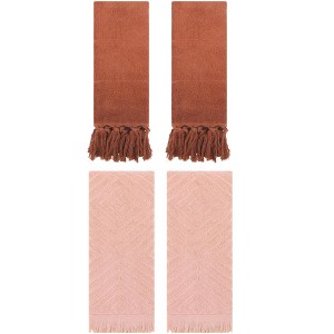REGALWOVEN 4 Packs Cotton Soft and Absorbent Bathroom Turkish Hand Towels with tassel - 1 of 4