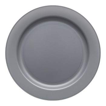 Smarty Had A Party 7.5" Matte Steel Gray Round Disposable Plastic Appetizer/Salad Plates (120 Plates)