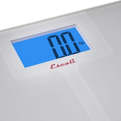 High Capacity White Glass Digital Bathroom Scale with Slip Resistant Surface