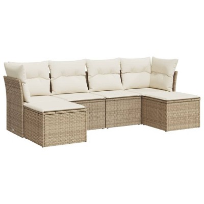 vidaXL Garden Sofa Set Beige