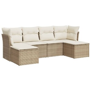 vidaXL Garden Sofa Set Beige - 1 of 4