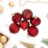 Northlight Shiny and Textured Glass Ball and Onion Christmas Ornaments - 3" (80mm) -Red - 9ct - 2 of 4