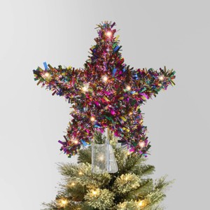 11" Lit-Led Multi Tinsel Star Twinkle Warm White Lights Christmas Tree Topper - Wondershop™ - 1 of 4