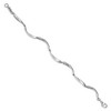 Black Bow Jewelry Satin & Polished Diamond Link Rhodium Plated Silver Bracelet, 7.5 Inch - 2 of 4