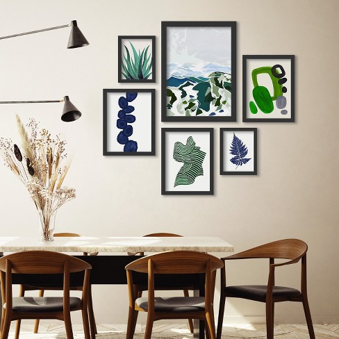 6 Piece Framed Prints Gallery Wall Art Set Green Mountains By Louise Robinson Americanflat Target