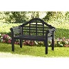 Evergreen Lutyens Wood Garden Bench - Black - 2 of 4