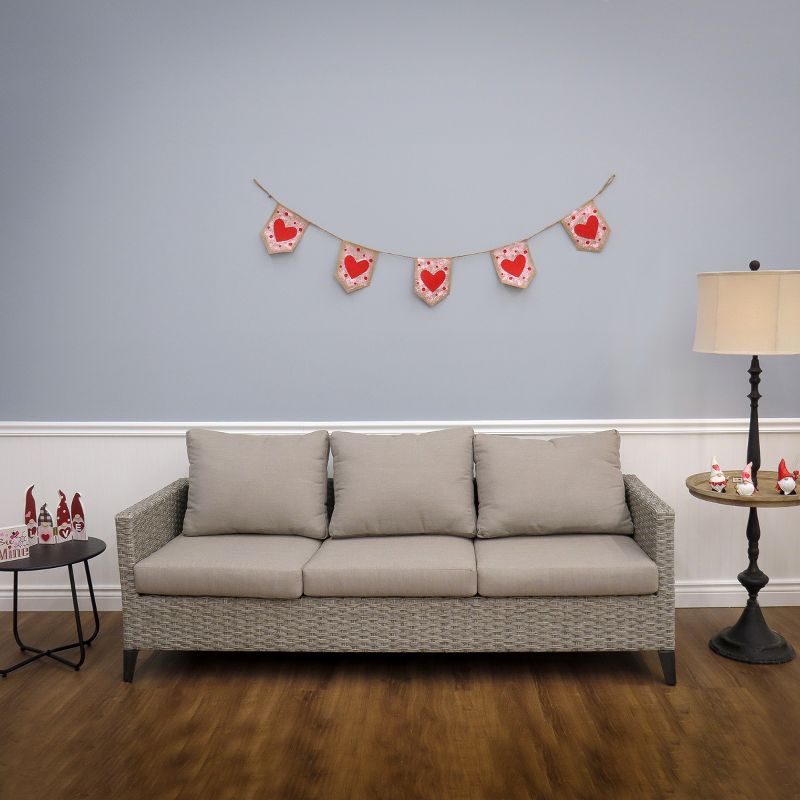 6' Red Hearts and Dots Jute Garland - National Tree Company, 2 of 4