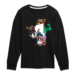 Boys' - Marvel - Avengers Birthday 4 Long Sleeve Graphic T-Shirt - 1 of 4
