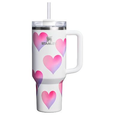 Stanley Valentine's Day 40 oz Stainless Steel H2.0 Flowstate Quencher Tumbler Frost Heart Gradient