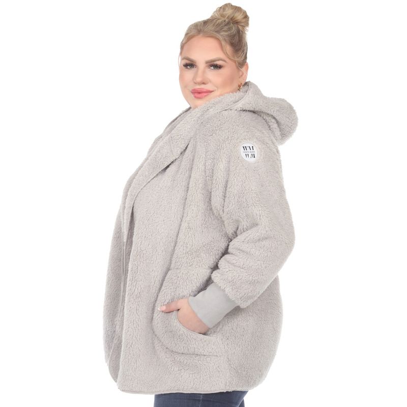 White Mark  PS Plush Hooded Cardigan with Pockets, 2 of 6