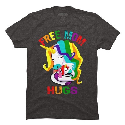 Adult Design By Humans Free Mom Hugs Unicorn Pride By Avocato T-Shirt