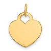 Black Bow Jewelry 14k Yellow Gold Engravable Heart Charm or Pendant, 15mm - 3 of 4