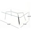 GDFStudio Arbutus Modern Glam Glass Top Dining Table, Clear/Chrome - 3 of 4