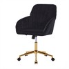 VASIP Modern  Velvet Home Office Chair,Makeup Vanity Chair with Wheels, Adjustable Swivel Computer Task Chair for Bedroom, Makeup Room - 4 of 4
