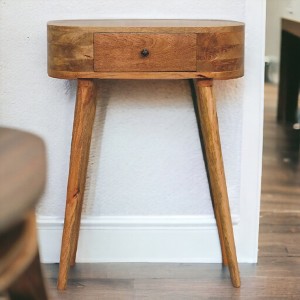 Solid Wood Mini Albion Console Table, 1 Drawer, Nordic Legs, Mid-Century Modern Design - 1 of 4