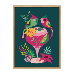 Kate & Laurel All Things Decor 18"x24" Sylvie Cardinal Cocktail Framed Canvas: Rachel Lee Modern Art - 1 of 4