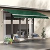 Outsunny 12' x 8' Patio Awning Canopy Retractable Sun Shade Shelter with Manual Crank Handle for Patio, Deck, Yard, Green - 3 of 4