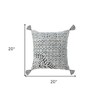 HomeRoots 20" X 20" Silver Gray And Dark Gray Viscose Geometric Zippered Pillow - 3 of 4