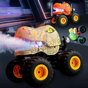 INFURNIC Toy Vehicles Crack Dinosaur Stunt Car Ultimate Action Toy for Kids Thrilling Adventure Play, Yellow, 6.63"*7.02"*7.02" - 1 of 4