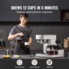 VEVOR 12 Cups Commercial Drip Coffee Maker, Coffee Maker Machine with 3 Glass Carafes and 3 Warmer Plates, Silver - 3 of 4