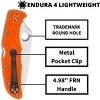 Spyderco Endura 4 Lightweight Flat Ground Folding Knife with 3.80" VG10 Satin Plain Blade |Superior Cutting Performance with 4-Way Pocket Clip - 3 of 4