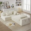 KWPZQEB 108" Modern Boneless Couch, L-Shaped Chenille Upholstered Sectional Sofa Couch With Pillows & Deep Seat for Living Room, No Assembly Required - 3 of 4