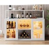 homfan Wine Bar Cabinet Freestanding Liquor Cabinet, Coffee Bar Buffet Sideboard Storage with Wine Rack Glass Holder - 2 of 4