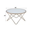 NicBex Farmhouse 34 Inch Round Coffee Table with Frosted/Black Glass Tabletop for Living Room,Dining Room,Bedroom - 3 of 4