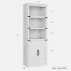 Farmhouse Bookcases with Doors, 5 Tier Bookshelf with Storage, Wooden Storage Cabinet - 2 of 4