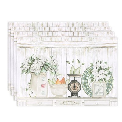 Laural Home French Pears Set of 4 13" x 19" Placemats
