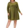 Women's Plus Size Club Party Glitter Shinny Cocktail Sequin Midi A-Line Dress - Agnes Orinda - 2 of 4