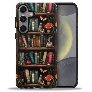 BONGEEK Case Compatible with Samsung Galaxy S24,Scratch Resistant Hybrid 2-Layer Hard Shell Bright Phone Case,Book Butterfly Mushroom Flower - 1 of 4